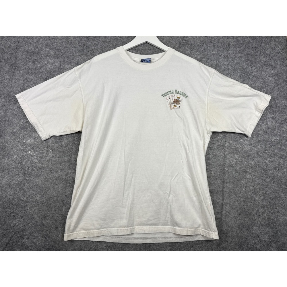 Tommy Bahama Mens XL White‎ King Bahama Poker Graphic T-Shirt Cotton Vintage